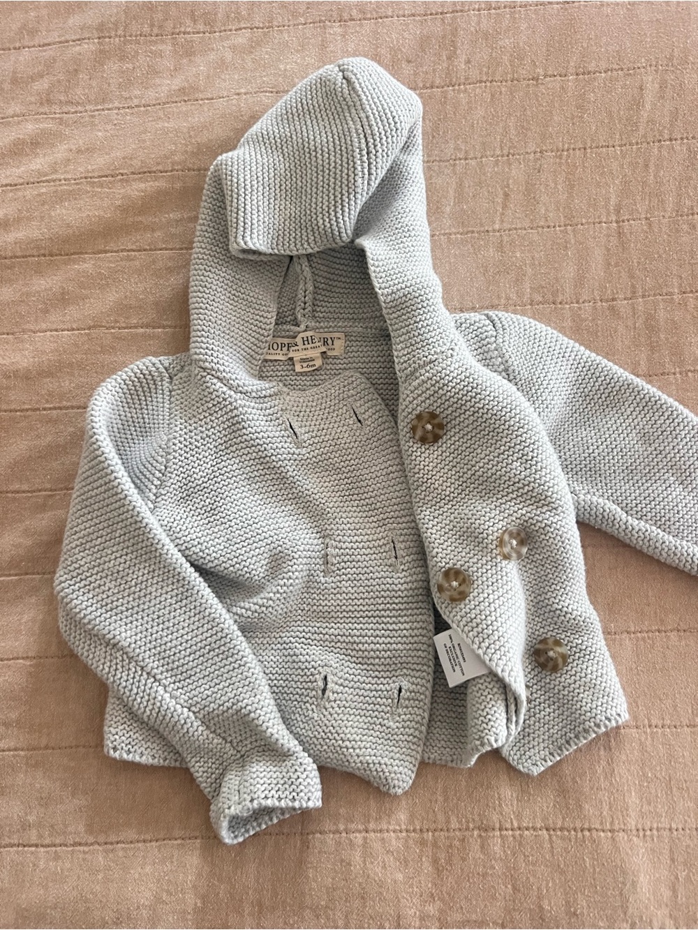 Light Gray Hooded Knit Cardigan for Baby - Hope & Henry